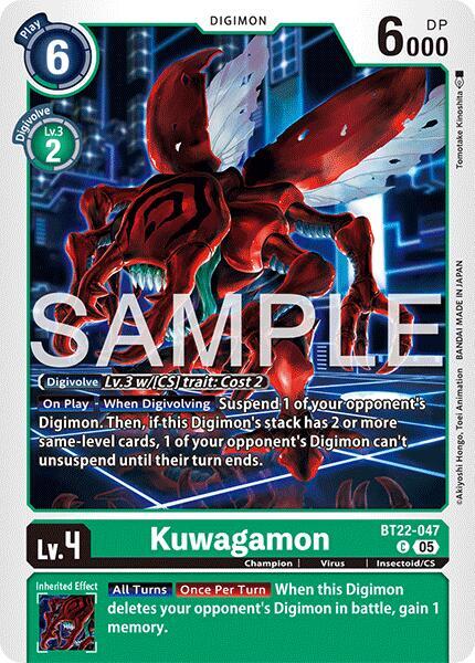 Digimon TCG Cyber Eden Kuwagamon BT22-047 C Common