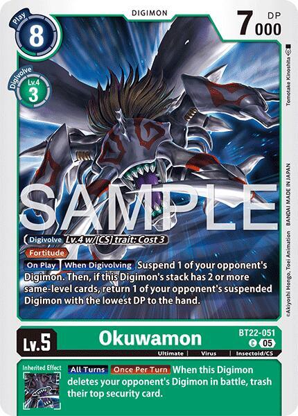 Digimon TCG Cyber Eden Okuwamon BT22-051 C Common