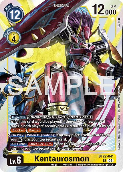 Digimon TCG Cyber Eden Kentaurosmon BT22-041 R Rare