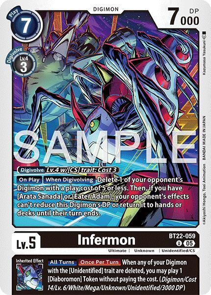 Digimon TCG Cyber Eden Infermon BT22-059 U Uncommon
