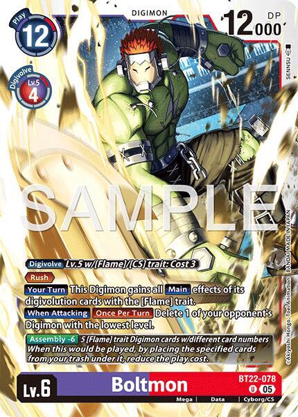 Digimon TCG Cyber Eden Boltmon BT22-078 U Uncommon