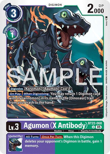 Digimon TCG Cyber Eden Agumon (X Antibody) BT22-068 U Uncommon