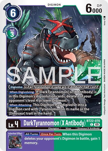 Digimon TCG Cyber Eden Dark Tyrannomon (X Antibody) BT22-070 C Common