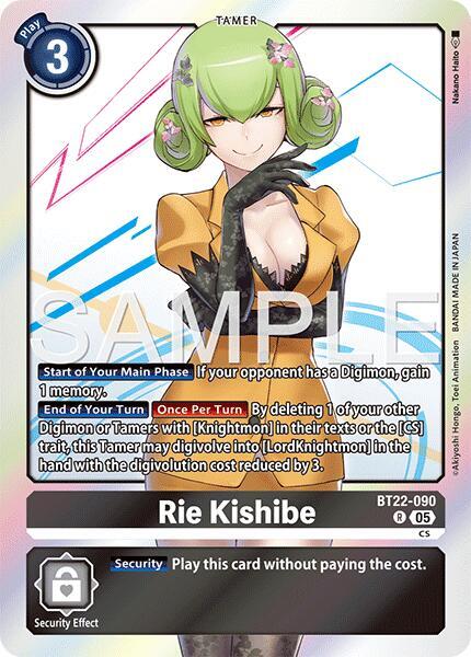 Digimon TCG Cyber Eden Rie Kishibe BT22-090 R Rare