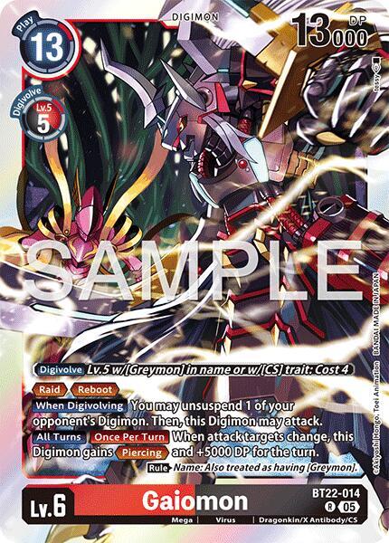 Digimon TCG Cyber Eden Gaiomon BT22-014 R Rare