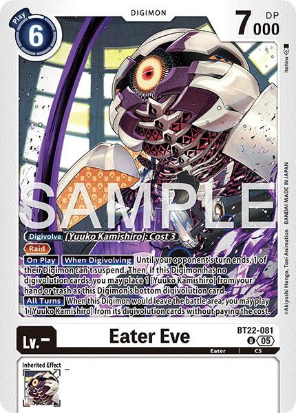 Digimon TCG Cyber Eden Eater Eve BT22-081 U Uncommon