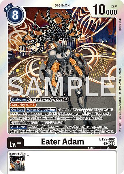 Digimon TCG Cyber Eden Eater Adam BT22-082 R Rare