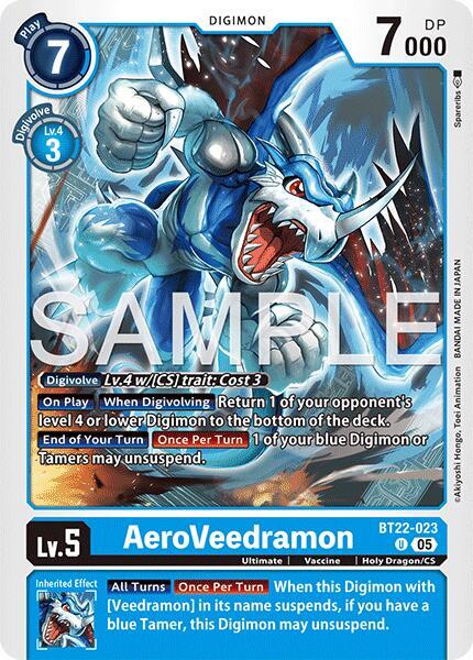 Digimon TCG Cyber Eden AeroVeedramon BT22-023 U Uncommon