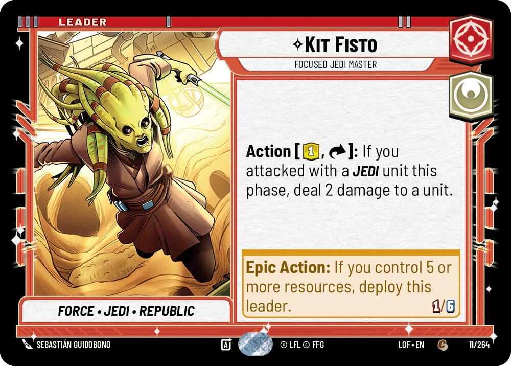 Star Wars: Unlimited Legends of the Force Kit Fisto - Focused Jedi Master 011/264 Common