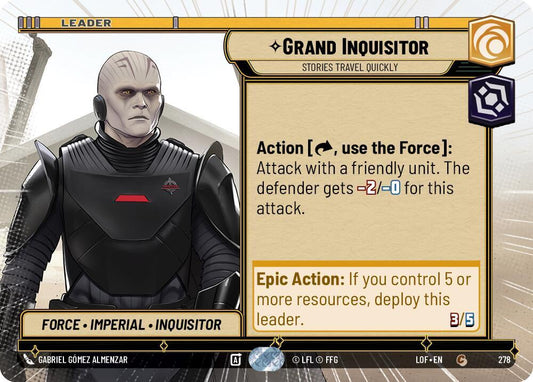 Star Wars Unlimited Legends of the Force Grand Inquisitor - Stories Travel Quickly (Hyperspace) 278 Common Near Mint