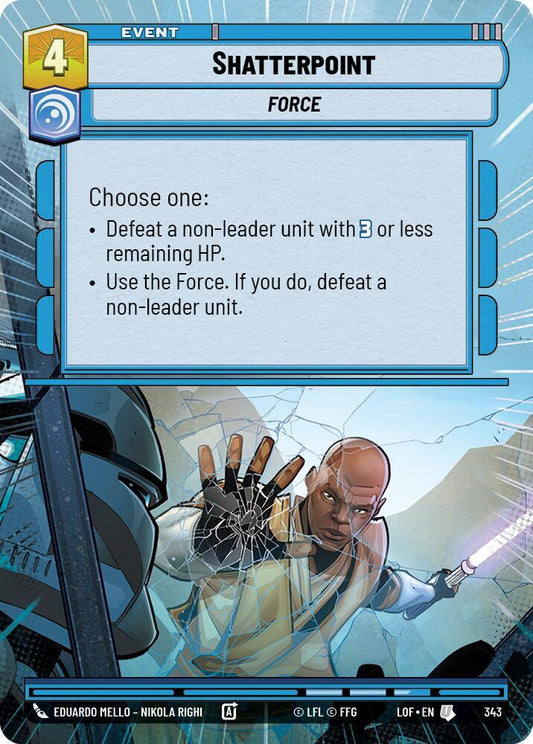 Star Wars: Unlimited Legends of the Force Shatterpoint (Hyperspace) 343 Uncommon