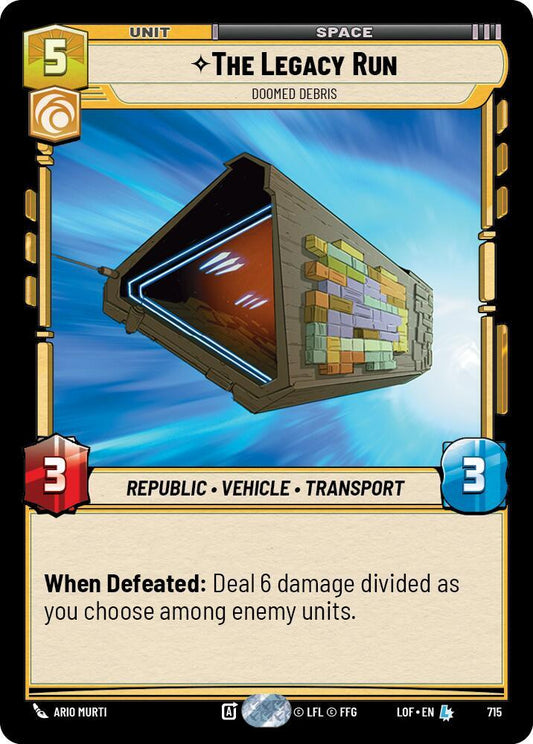 Star Wars: Unlimited Legends of the Force The Legacy Run - Doomed Debris (Foil) 715 Legendary