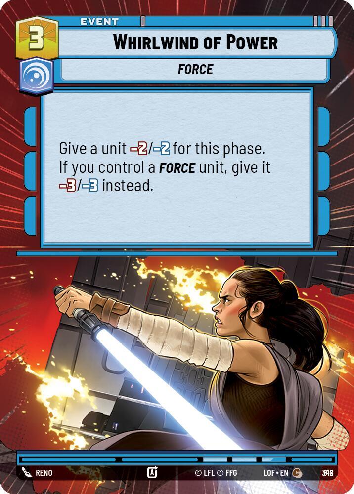 Star Wars: Unlimited Legends of the Force Whirlwind of Power (Hyperspace Foil) 818 Common