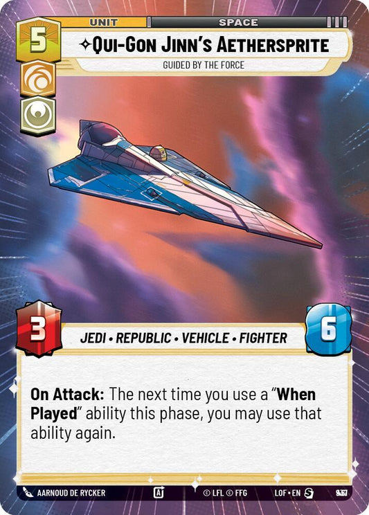 Star Wars: Unlimited Legends of the Force Qui-Gon Jinn's Aethersprite - Guided by the Force (Hyperspace Foil) 937 Special
