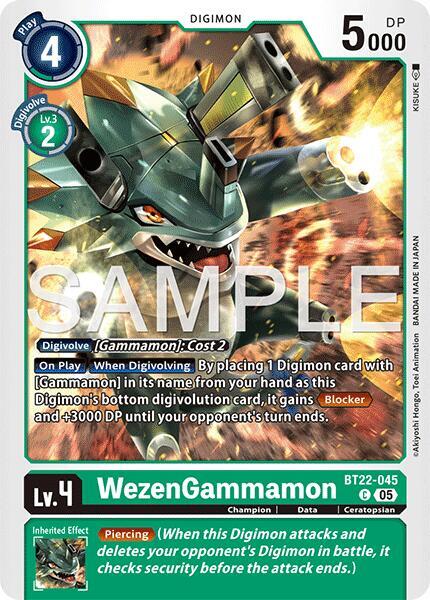 Digimon TCG Cyber Eden WezenGammamon BT22-045 C Common
