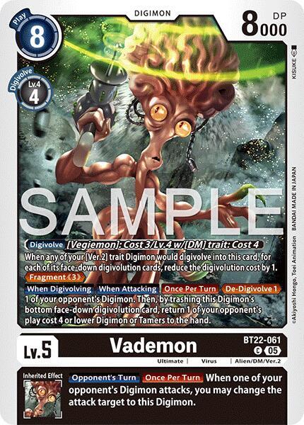 Digimon TCG Cyber Eden Vademon BT22-061 C Common