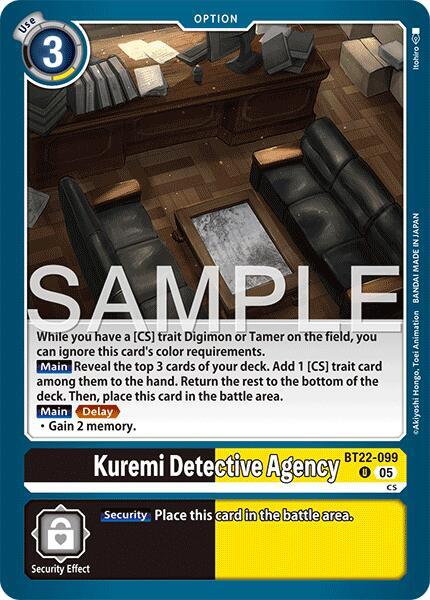 Digimon TCG Cyber Eden Kuremi Detective Agency BT22-099 U Uncommon