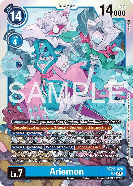 Digimon TCG Cyber Eden Ariemon BT22-028 SR Super Rare