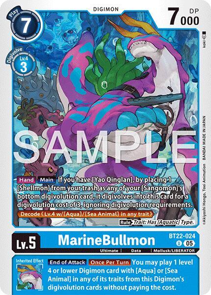 Digimon TCG Cyber Eden MarineBullmon BT22-024 U Uncommon
