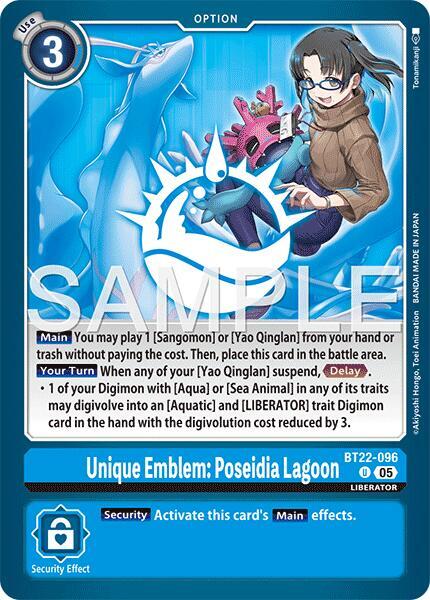 Digimon TCG Cyber Eden Unique Emblem: Poseidia Lagoon BT22-096 U Uncommon