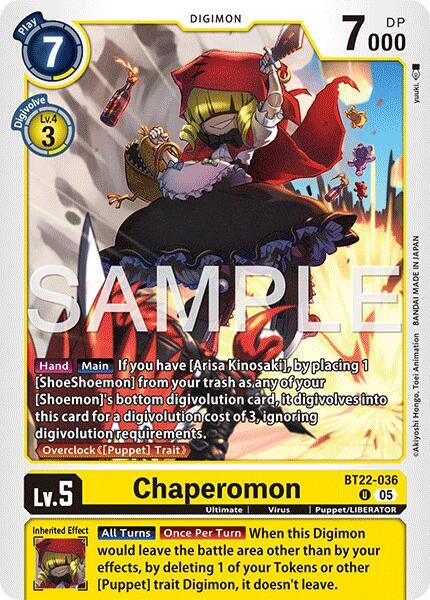 Digimon TCG Cyber Eden Chaperomon BT22-036 U Uncommon