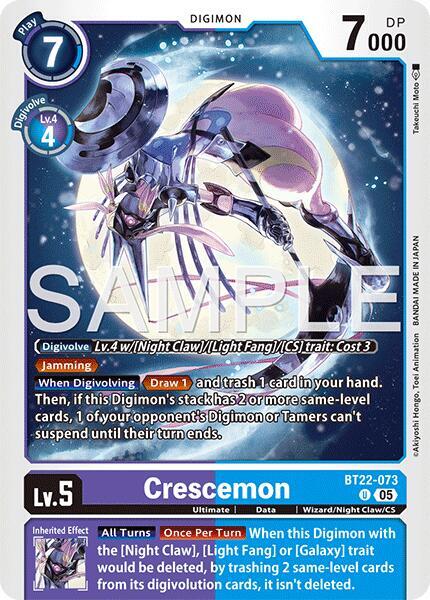 Digimon TCG Cyber Eden Crescemon BT22-073 U Uncommon