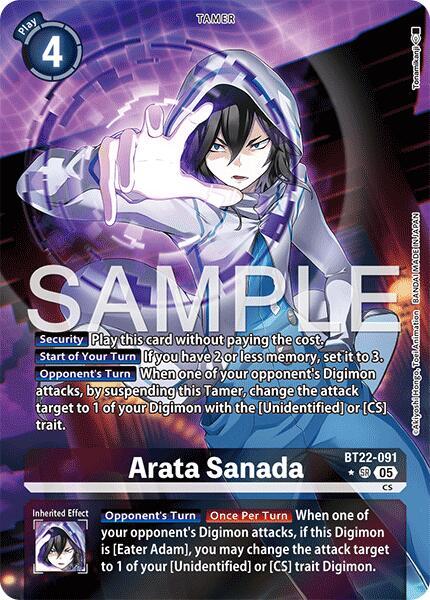Digimon TCG Cyber Eden Arata Sanada (Alternate Art) BT22-091 SR Super Rare