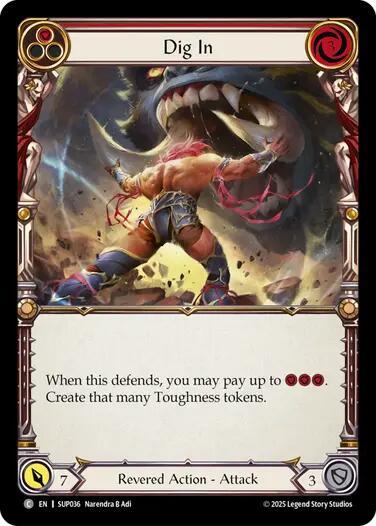 Flesh & Blood TCG Super Slam Dig In (Red) SUP036 Common Near Mint Rainbow Foil