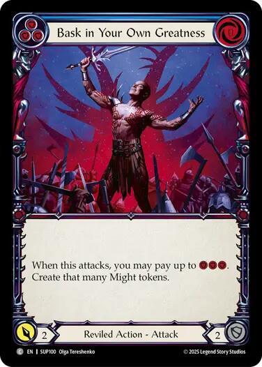 Flesh and Blood TCG Super Slam Bask in Your Own Greatness (Blue) SUP100 Rare
