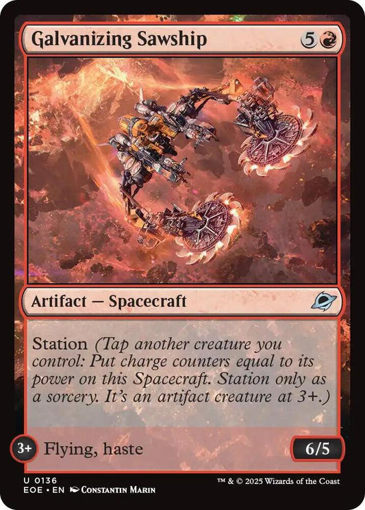 Magic: The Gathering Cards Edge of Eternities Galvanizing Sawship  U