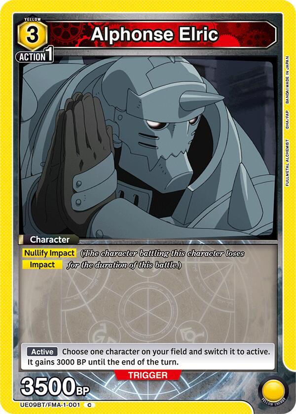 Union Arena UE09BT: FULLMETAL ALCHEMIST Alphonse Elric (001) UE09BT/FMA-1-001 Common Near Mint