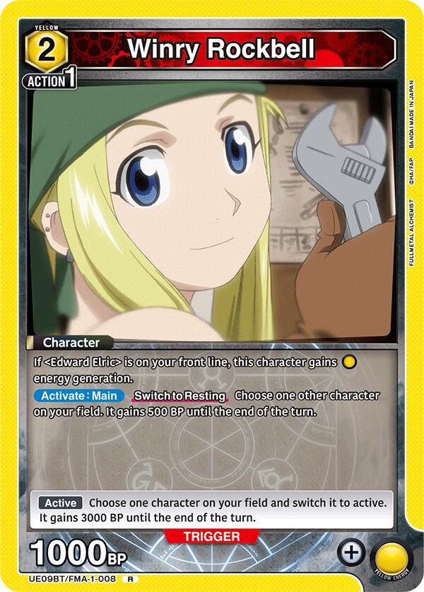 Union Arena UE09BT: FULLMETAL ALCHEMIST Winry Rockbell (008) UE09BT/FMA-1-008 Rare