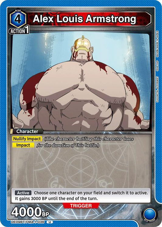Union Arena UE09BT: FULLMETAL ALCHEMIST Alex Louis Armstrong (036) UE09BT/FMA-1-036 Uncommon Near Mint