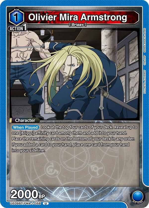 Union Arena UE09BT: FULLMETAL ALCHEMIST Olivier Mira Armstrong (058) UE09BT/FMA-1-058 Uncommon Near Mint