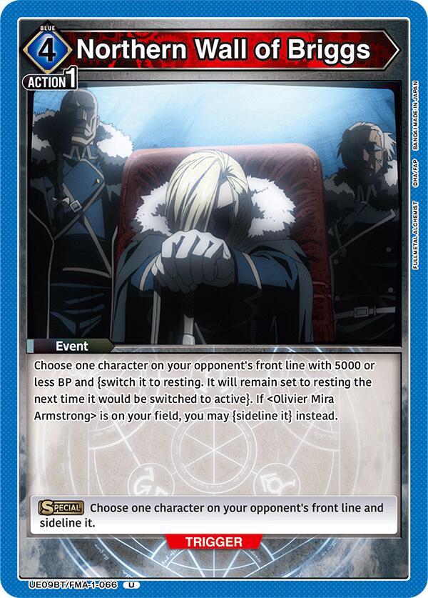 Union Arena UE09BT: FULLMETAL ALCHEMIST Northern Wall of Briggs UE09BT/FMA-1-066 Uncommon Near Mint
