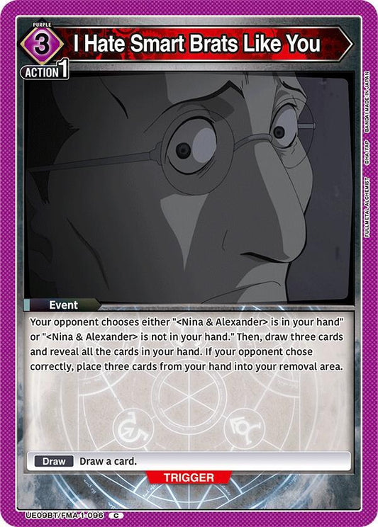 Union Arena UE09BT: FULLMETAL ALCHEMIST I Hate Smart Brats Like You UE09BT/FMA-1-096 Common