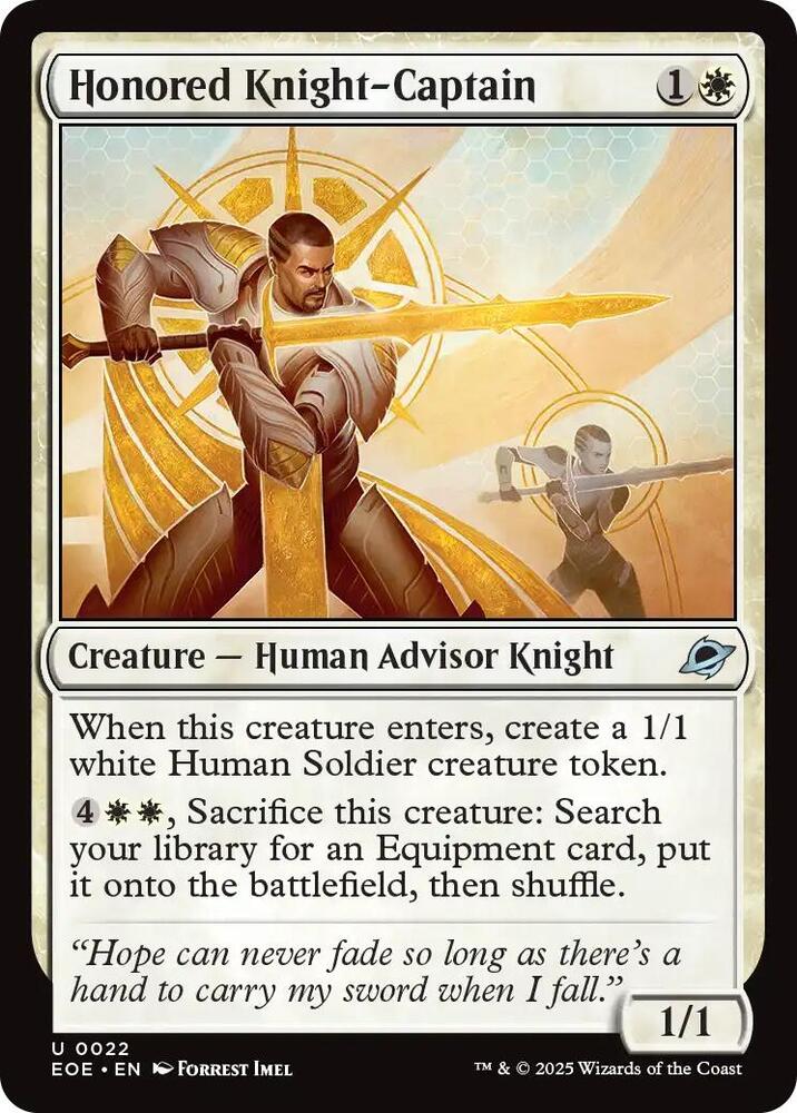 Magic: The Gathering Cards Edge of Eternities Honored Knight-Captain  U