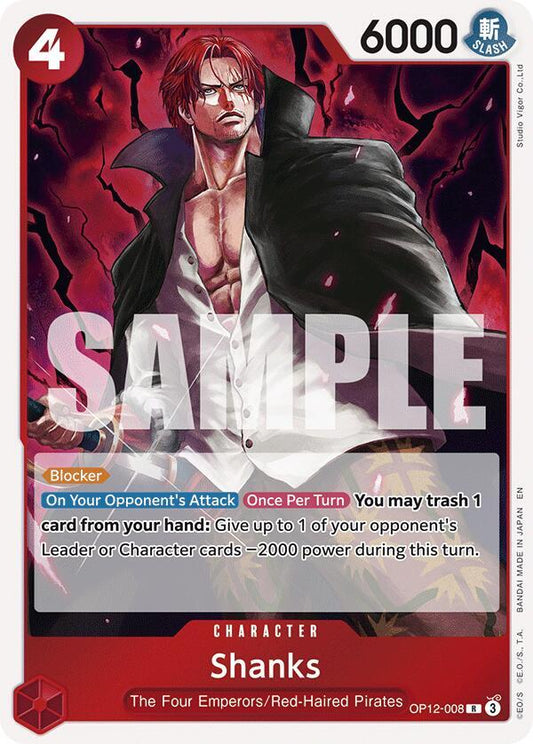 One Piece Card Game Legacy of the Master Shanks (008) OP12-008 R Near Mint Foil