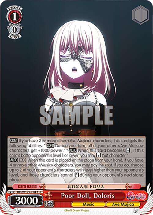 Weiss Schwarz MyGO!!!!! x Ave Mujica Poor Doll, Doloris BD/W125-E042 U Uncommon Near Mint