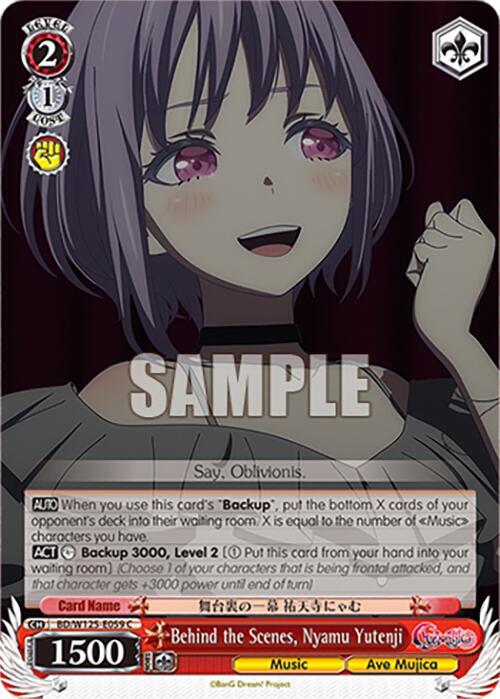 Weiss Schwarz MyGO!!!!! x Ave Mujica Behind the Scenes, Nyamu Yutenji BD/W125-E059 C Common Near Mint