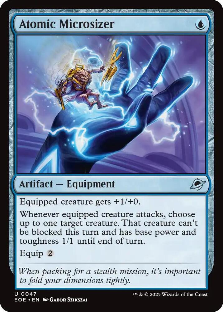 Magic: The Gathering Cards Edge of Eternities Atomic Microsizer U Foil