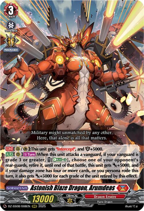 Cardfight Vanguard DZ-SS08: Festival Booster 2025 Astonish Blaze Dragon, Arumdeas  DZ-SS08/008EN - RRR