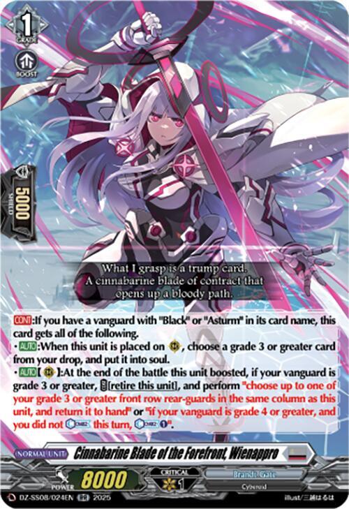 Cardfight Vanguard DZ-SS08: Festival Booster 2025 Cinnabarine Blade of the Forefront, Wienappro  DZ-SS08/024EN - RR