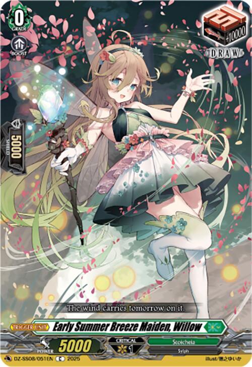 Cardfight Vanguard DZ-SS08: Festival Booster 2025 Early Summer Breeze Maiden, Willow DZ-SS08/051EN C Near Mint