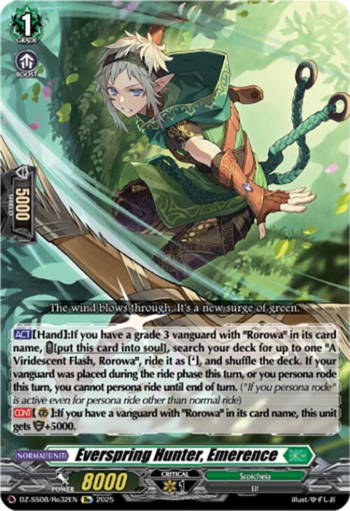 Cardfight Vanguard DZ-SS08: Festival Booster 2025 Everspring Hunter, Emerence  DZ-SS08/Re32EN - RE