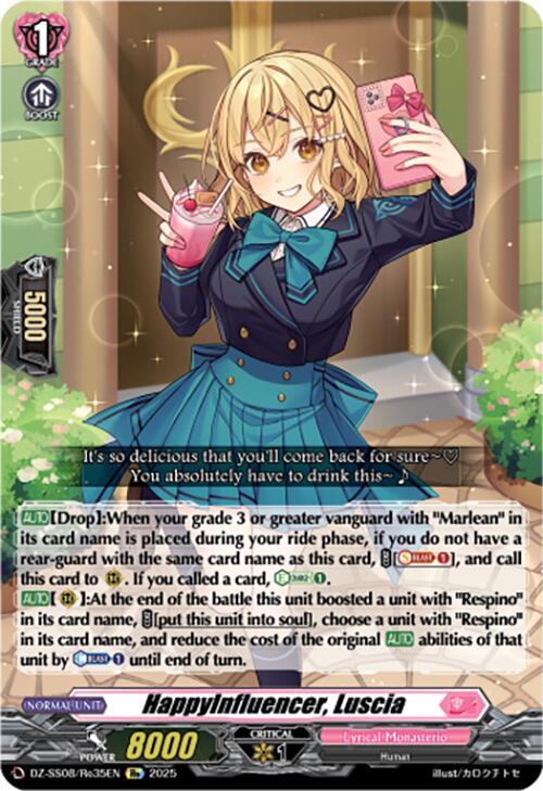 Cardfight Vanguard DZ-SS08: Festival Booster 2025 HappyInfluencer, Luscia  DZ-SS08/Re35EN - RE