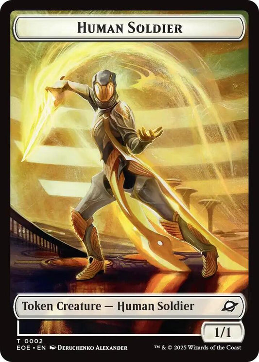 Magic: The Gathering Cards Edge of Eternities Human Soldier // Lander (0004) Doubled-Sided Token  T