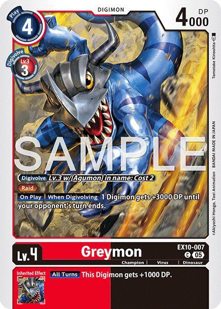 Digimon TCG Sinister Order Greymon EX10-007 C Common