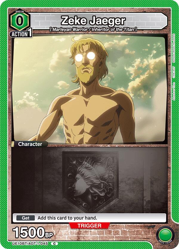 Union Arena UE10BT: Attack on Titan Zeke Jaeger (045) UE10BT/AOT-1-045 Common Near Mint