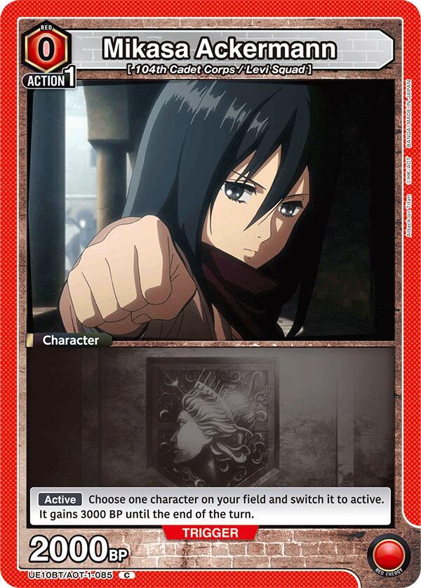 Union Arena UE10BT: Attack on Titan Mikasa Ackermann (085) UE10BT/AOT-1-085 Common Near Mint